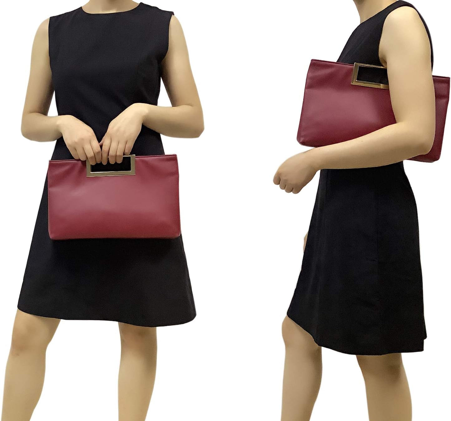 PU Clutch Purse Leather Handbag Stylish Women Convertible