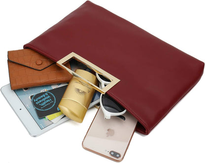 PU Clutch Purse Leather Handbag Stylish Women Convertible