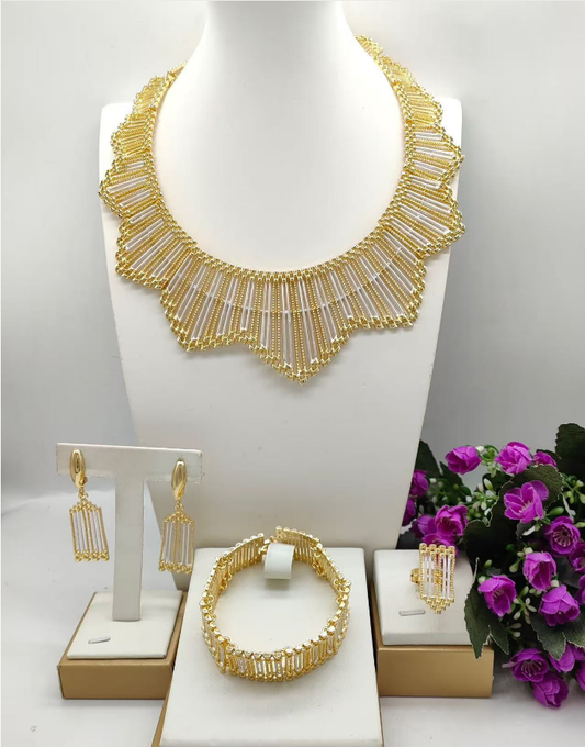 24K Gold Plated African Statement Jewelry Set