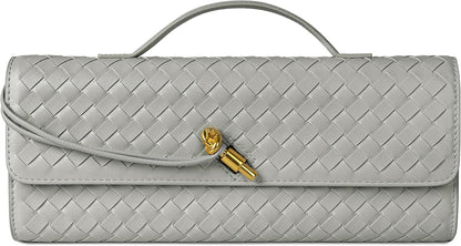 Houndstooth  Woven Leather Handbags Crossbody Bag Formal Evening Bag