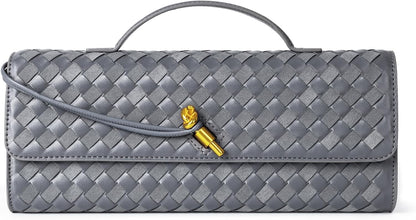 Houndstooth  Woven Leather Handbags Crossbody Bag Formal Evening Bag