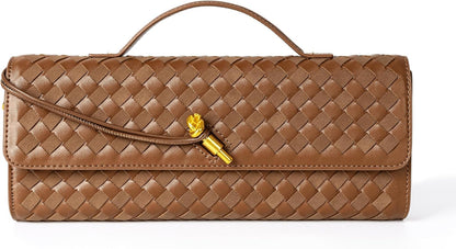 Houndstooth  Woven Leather Handbags Crossbody Bag Formal Evening Bag
