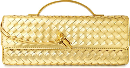 Houndstooth  Woven Leather Handbags Crossbody Bag Formal Evening Bag