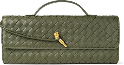 Houndstooth  Woven Leather Handbags Crossbody Bag Formal Evening Bag