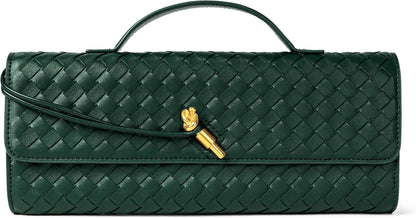Houndstooth  Woven Leather Handbags Crossbody Bag Formal Evening Bag