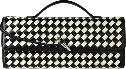 Houndstooth  Woven Leather Handbags Crossbody Bag Formal Evening Bag