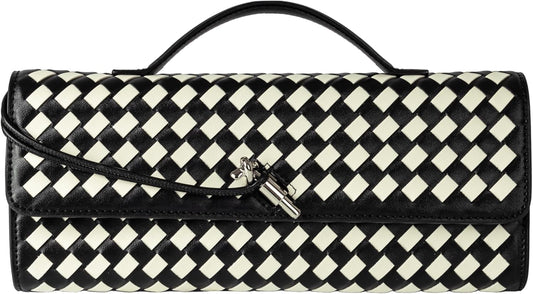 Houndstooth  Woven Leather Handbags Crossbody Bag Formal Evening Bag