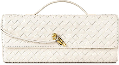 Houndstooth  Woven Leather Handbags Crossbody Bag Formal Evening Bag