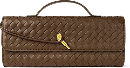 Houndstooth  Woven Leather Handbags Crossbody Bag Formal Evening Bag
