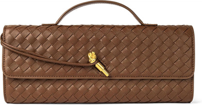 Houndstooth  Woven Leather Handbags Crossbody Bag Formal Evening Bag