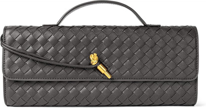 Houndstooth  Woven Leather Handbags Crossbody Bag Formal Evening Bag